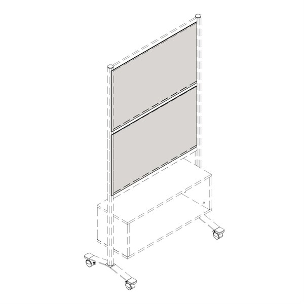 Adaptable Panel Dividers, Aluminum, Acrylic, White